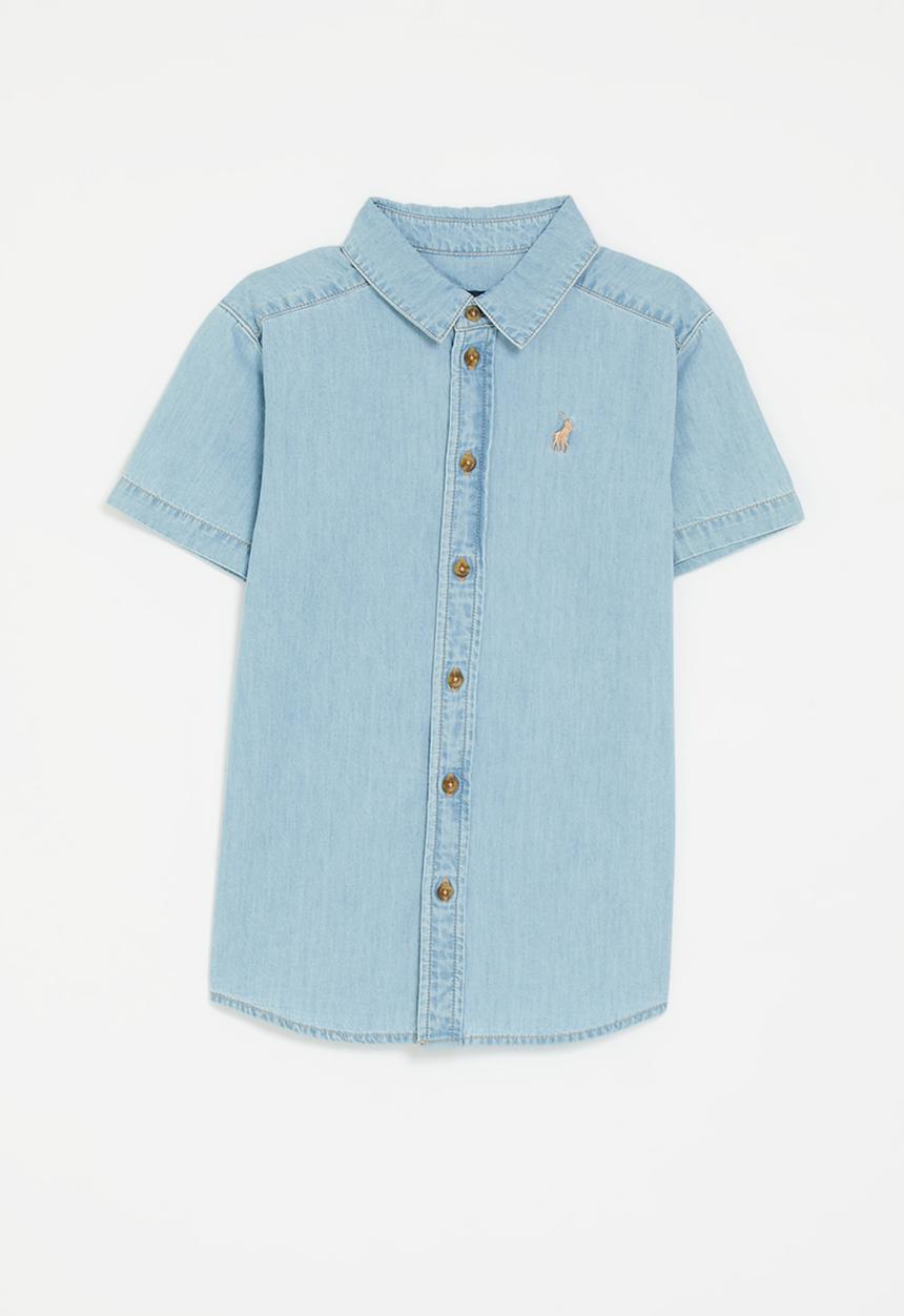 POLO - Boys brandon short sleeve shirt - light wash