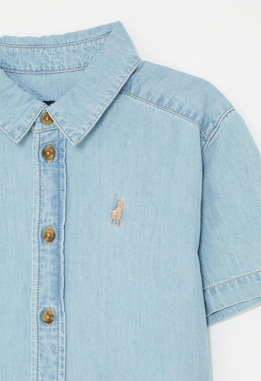 POLO - Boys brandon short sleeve shirt - light wash