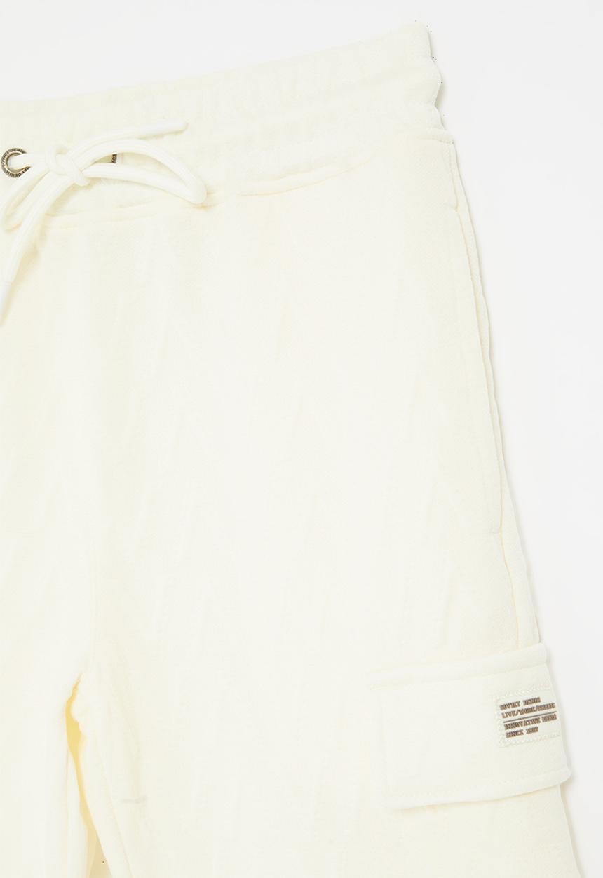 SOVIET - Boys cargo pocket track short - winter white