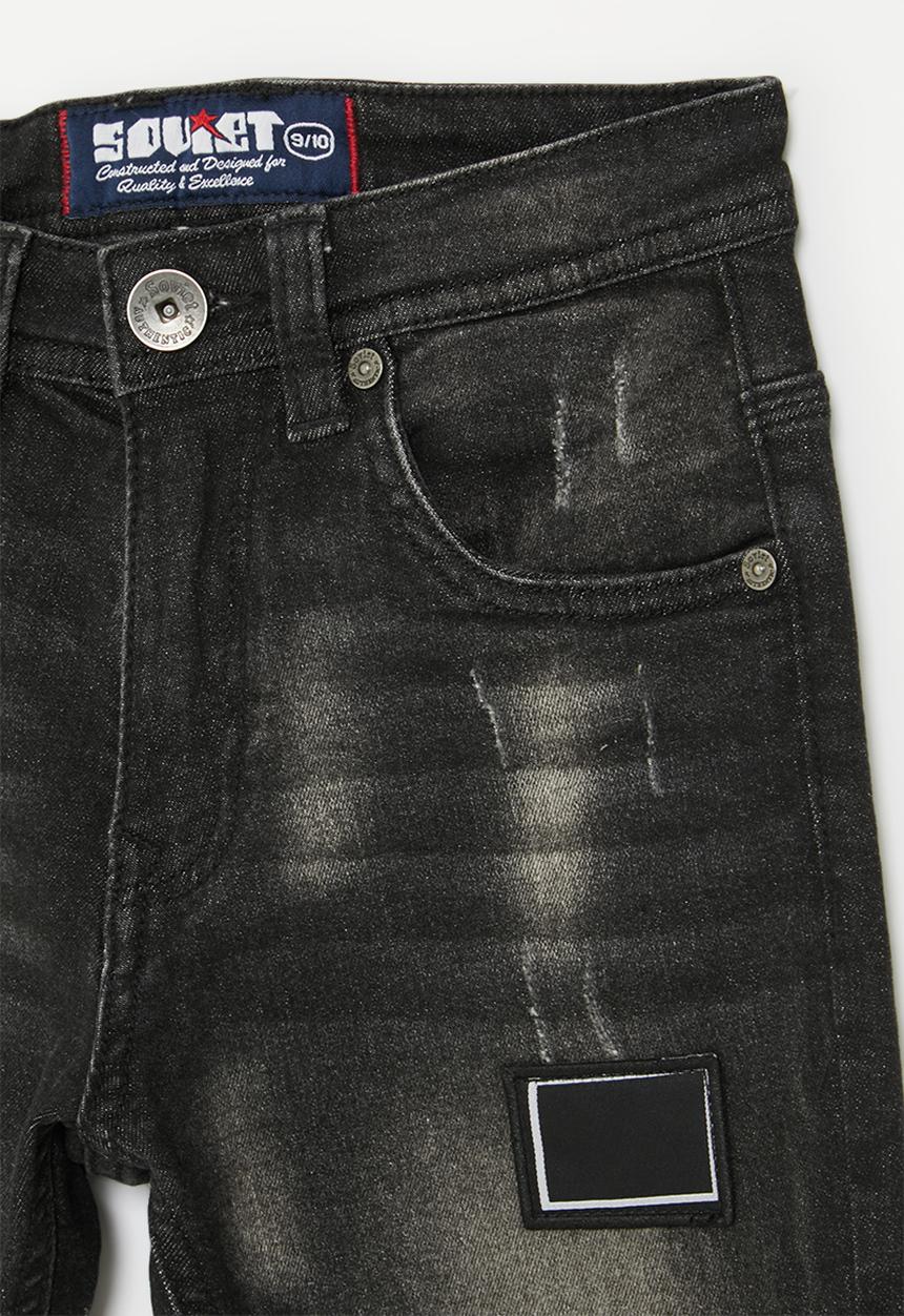 SOVIET - Boys denim short - black