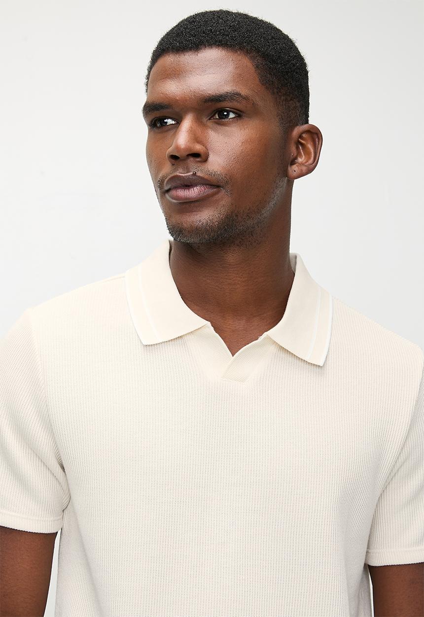 GUESS - Ss Dante Rib Knit Polo - Resort Sand