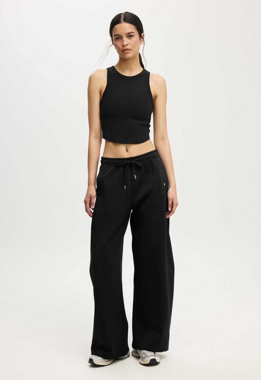 Cotton On - Summer Fleece Barrel Sweatpant - Black