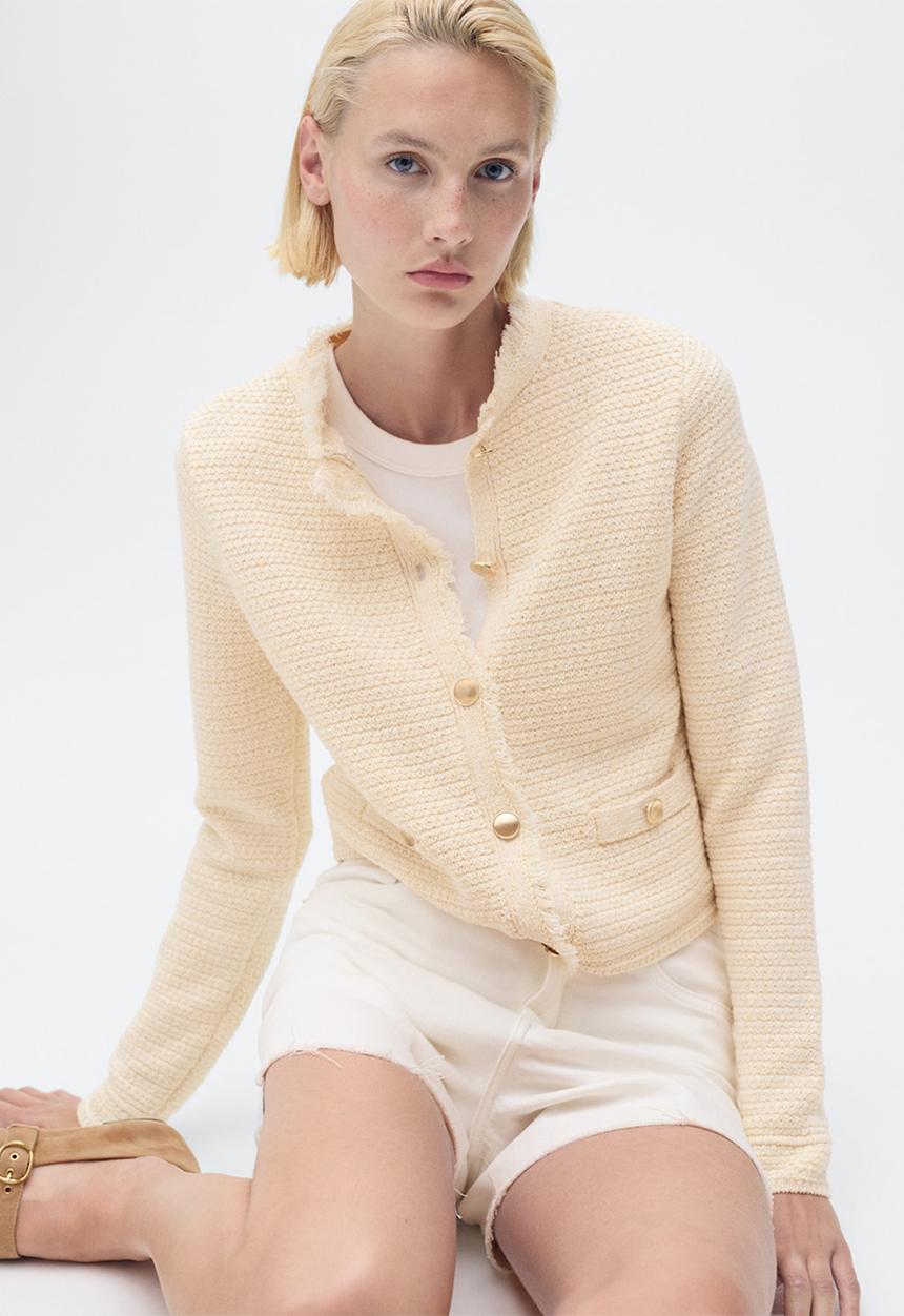 MANGO - Jacket Kokotxa - Light Beige