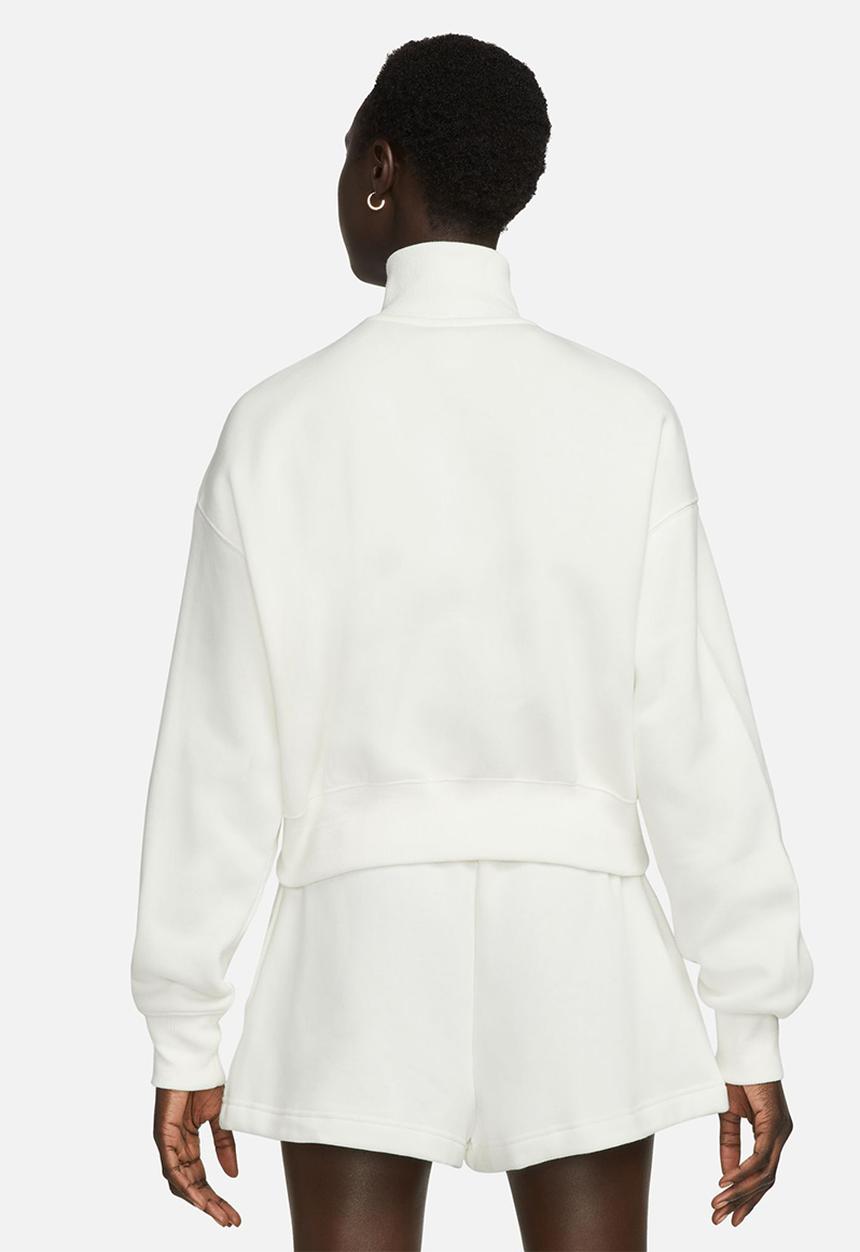 Nike - 1/2-Zip Cropped Sweatshirt - White