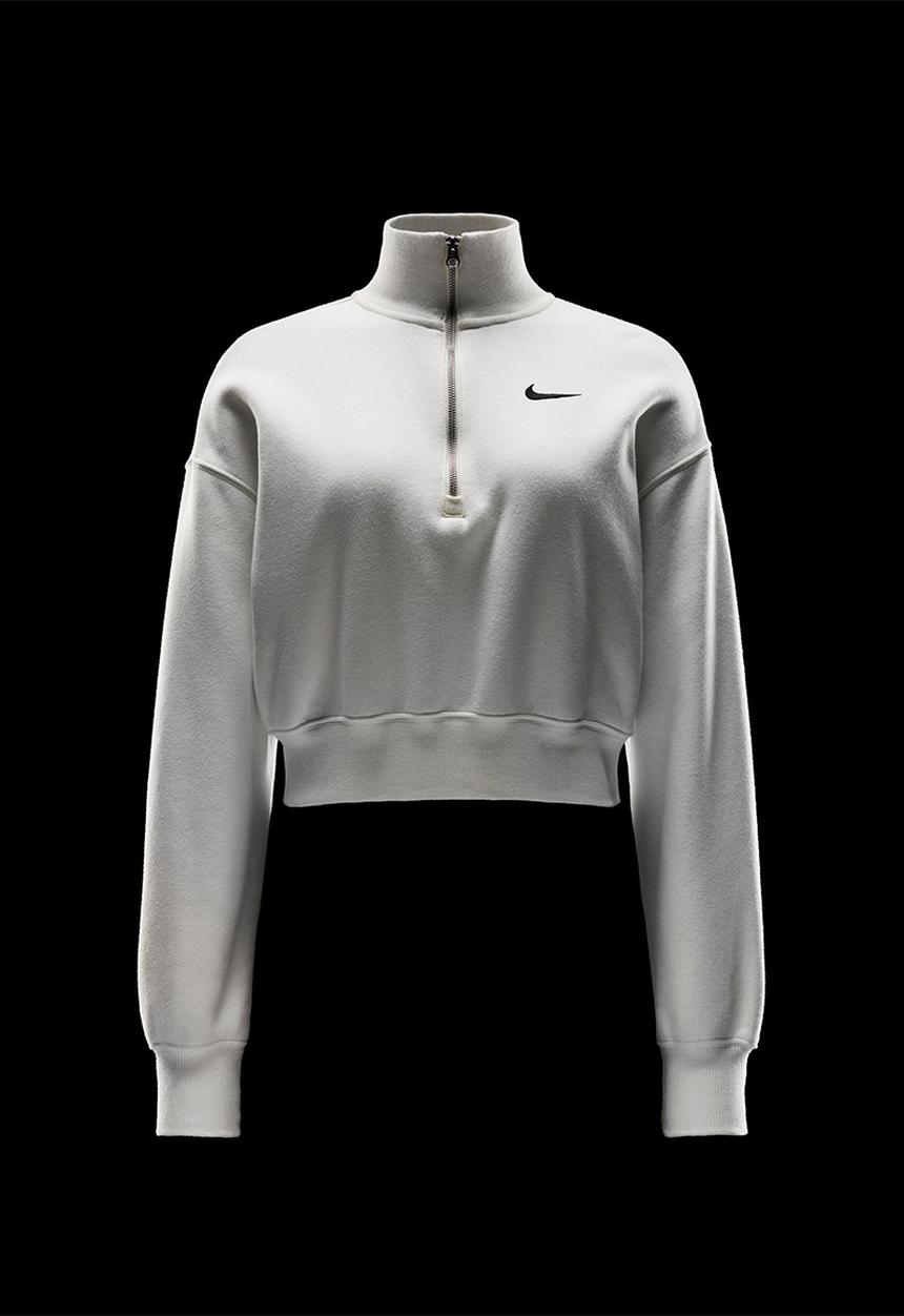 Nike - 1/2-Zip Cropped Sweatshirt - White