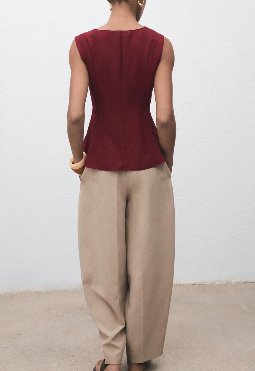 MANGO - Top Pep - Dark Red