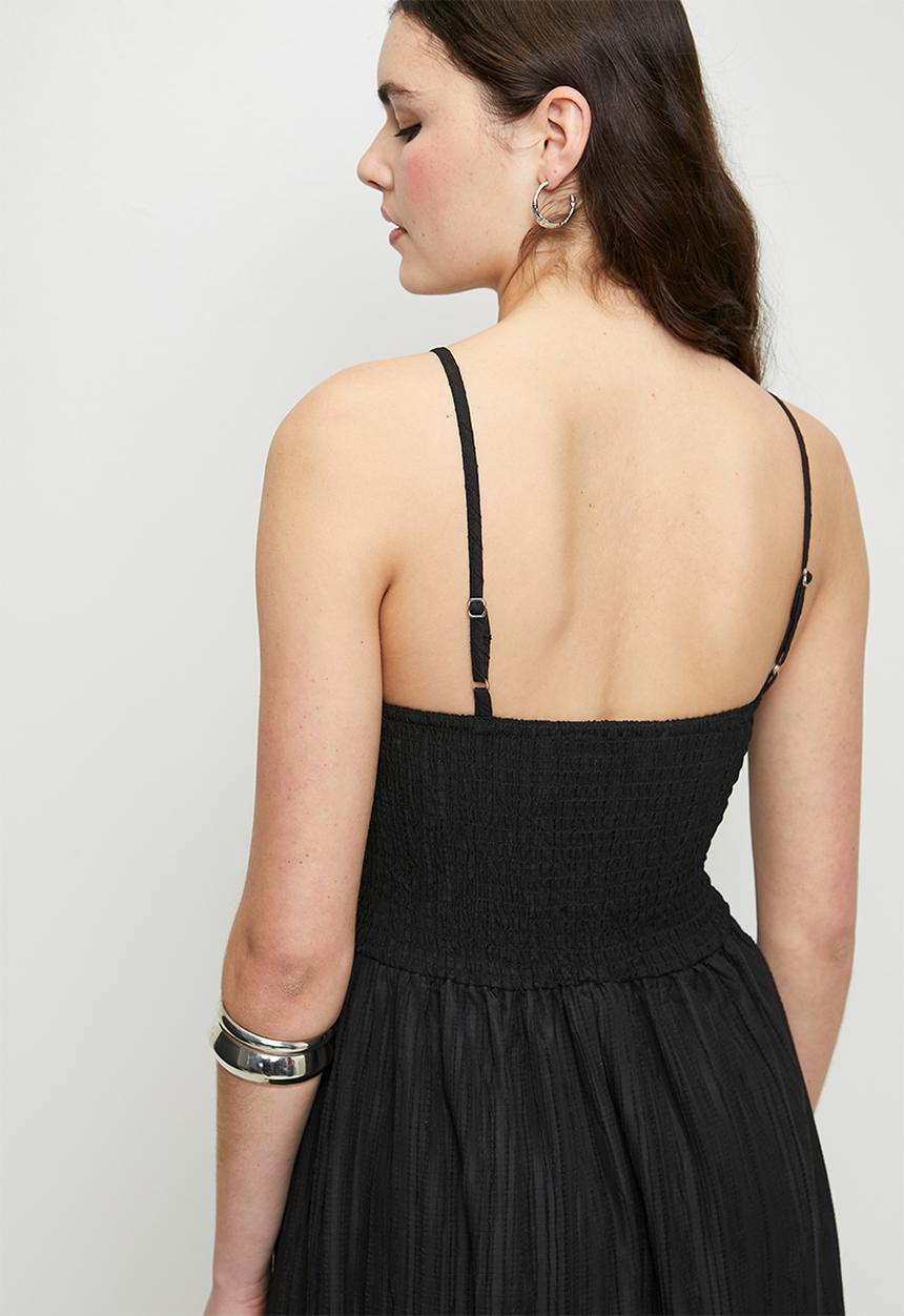 Brave Soul - Ladies Maxi Tiered Dress - Black