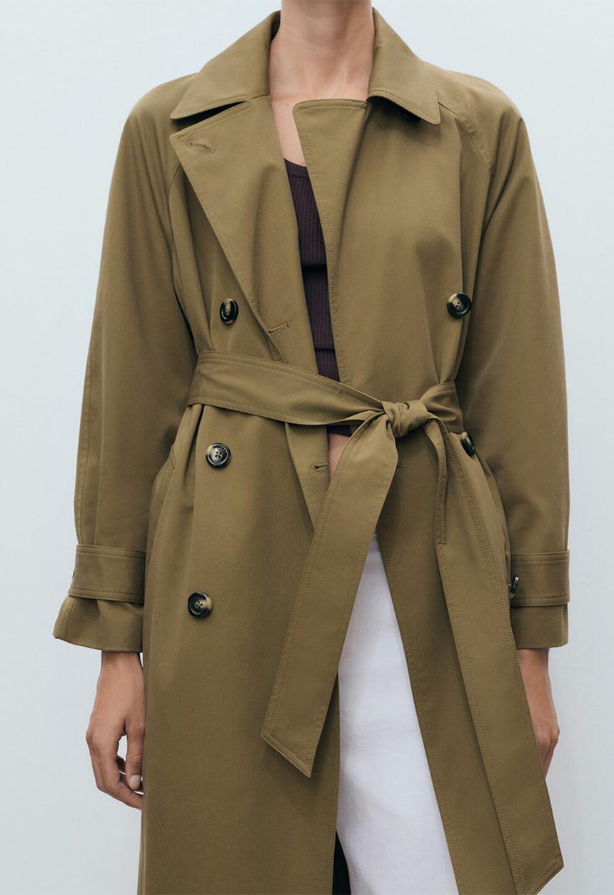 MANGO - Trenchcoat Angela - Beige/Khaki