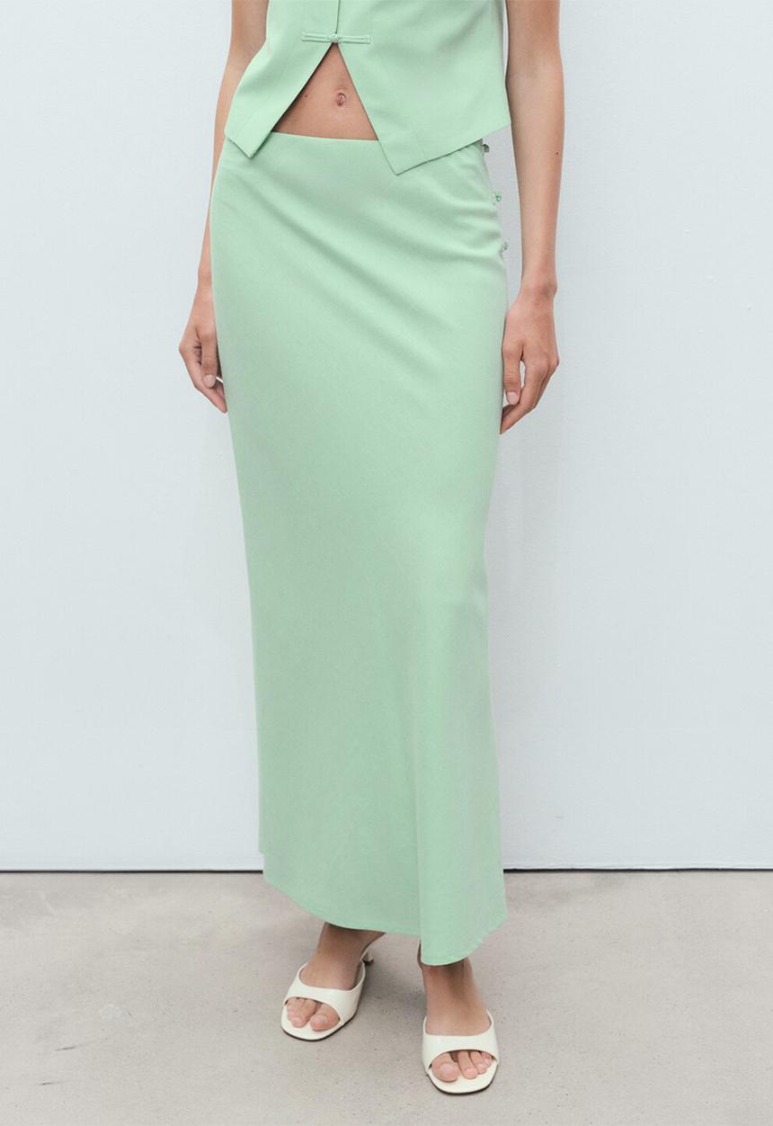 MANGO - Skirt Laguna - Light Pastel Green