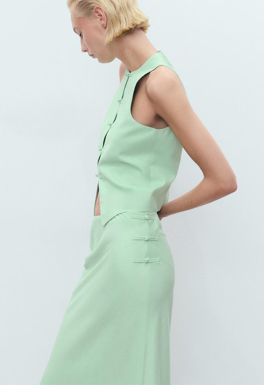 MANGO - Skirt Laguna - Light Pastel Green