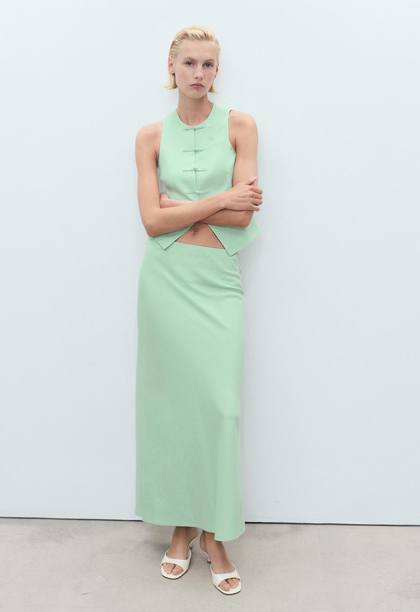 MANGO - Skirt Laguna - Light Pastel Green