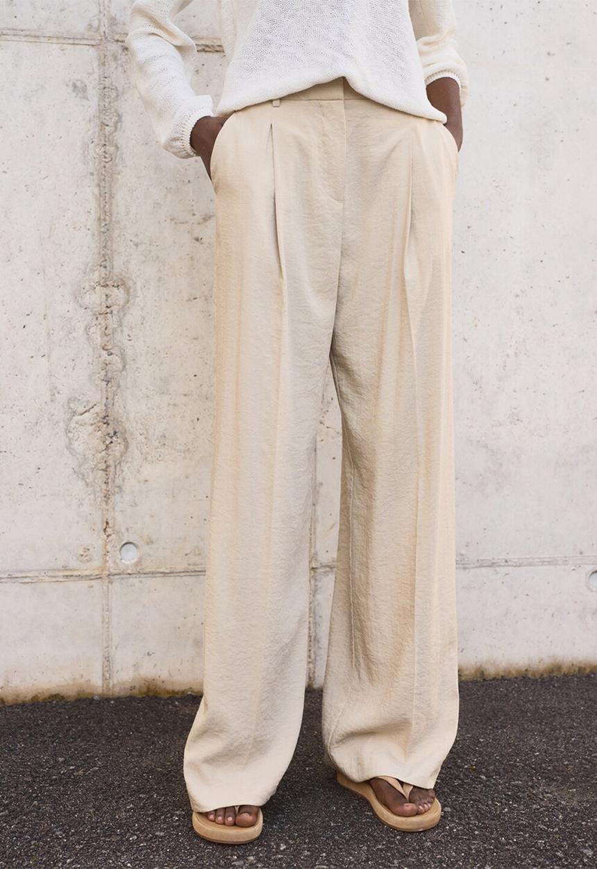 MANGO - Trousers Carla - Light Pastel Gray