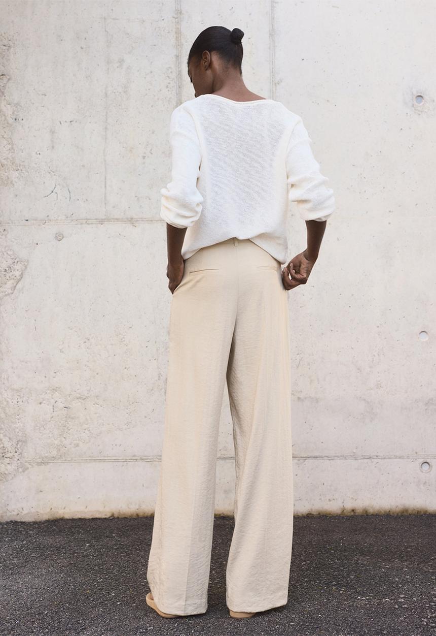 MANGO - Trousers Carla - Light Pastel Gray