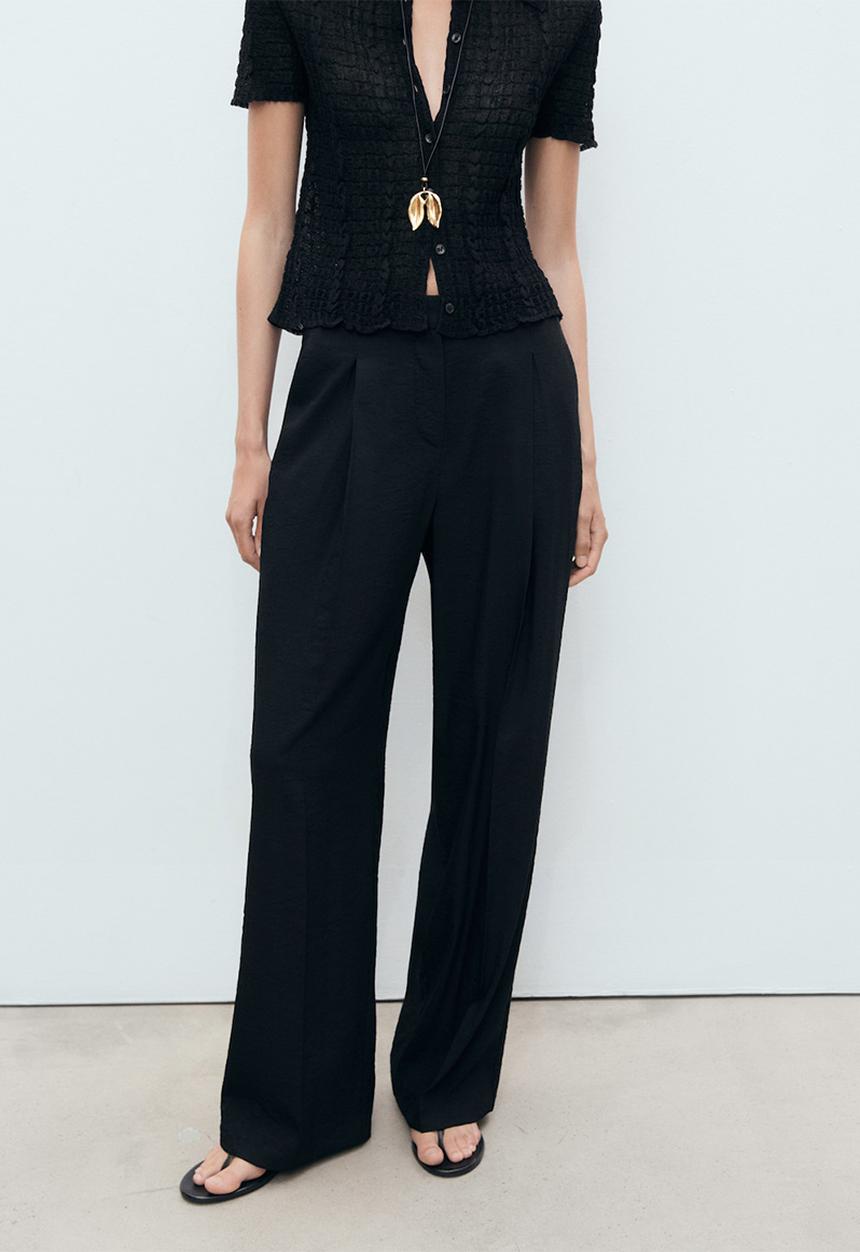 MANGO - Trousers Carla - Black