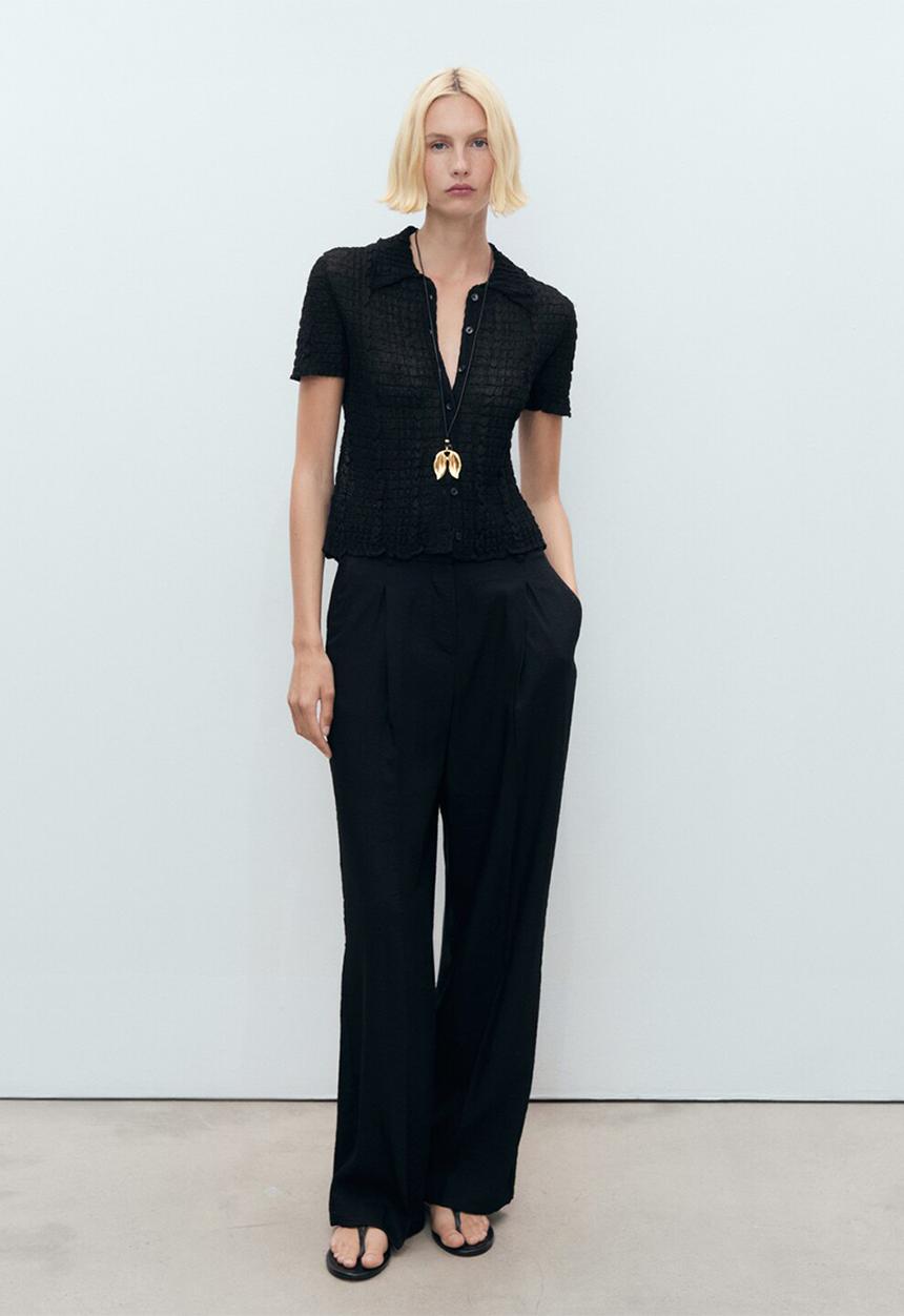 MANGO - Trousers Carla - Black