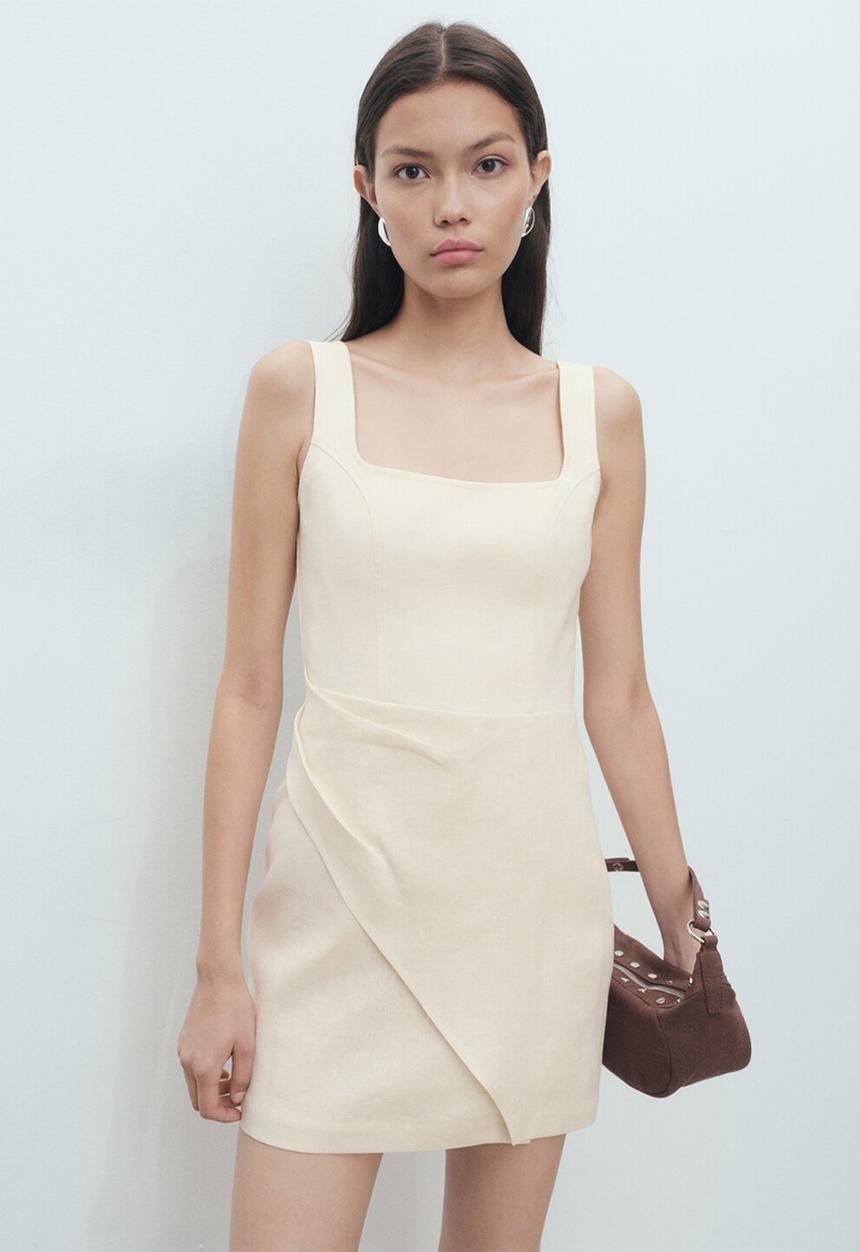 MANGO - Dress Katy - Light Beige