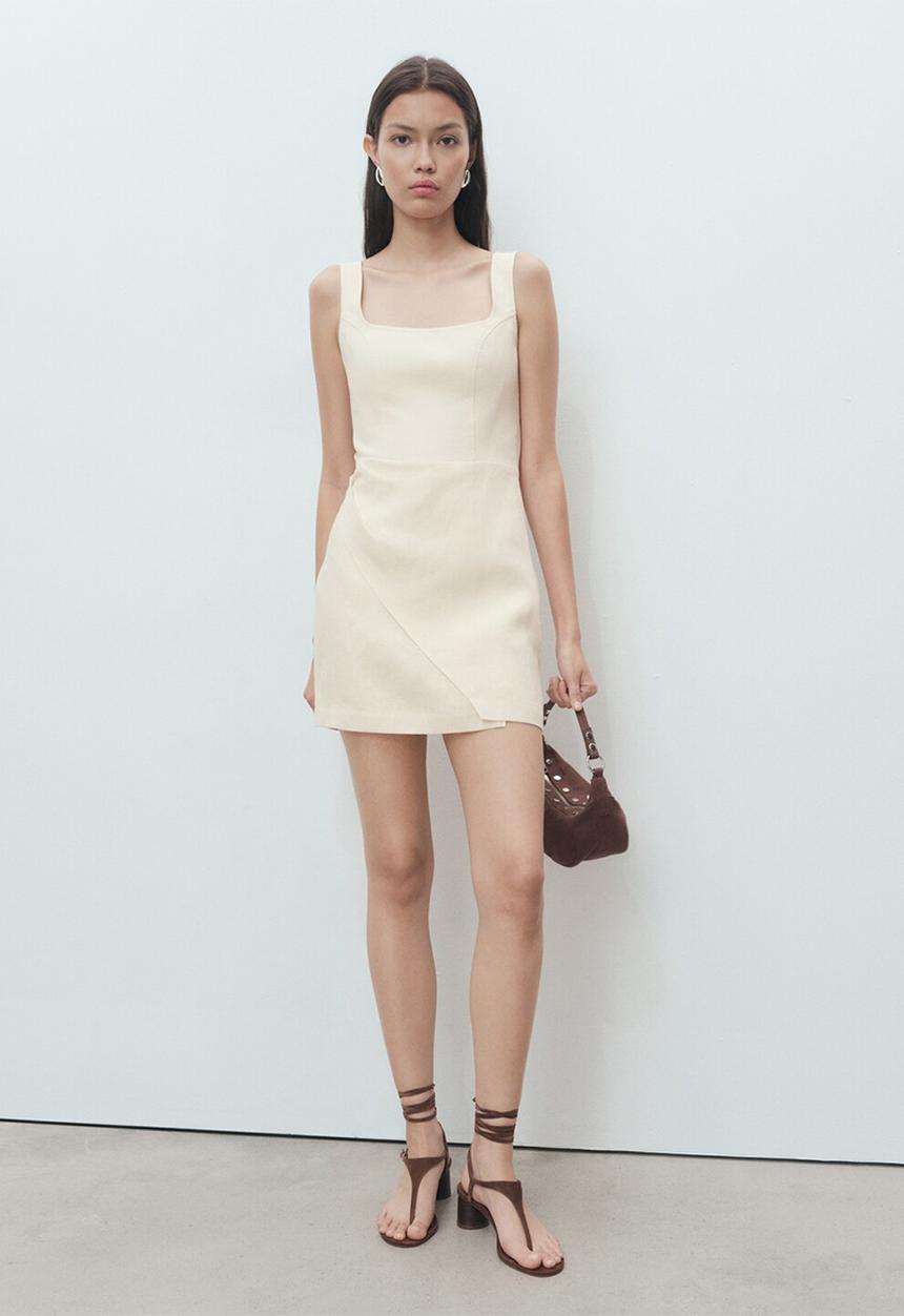 MANGO - Dress Katy - Light Beige