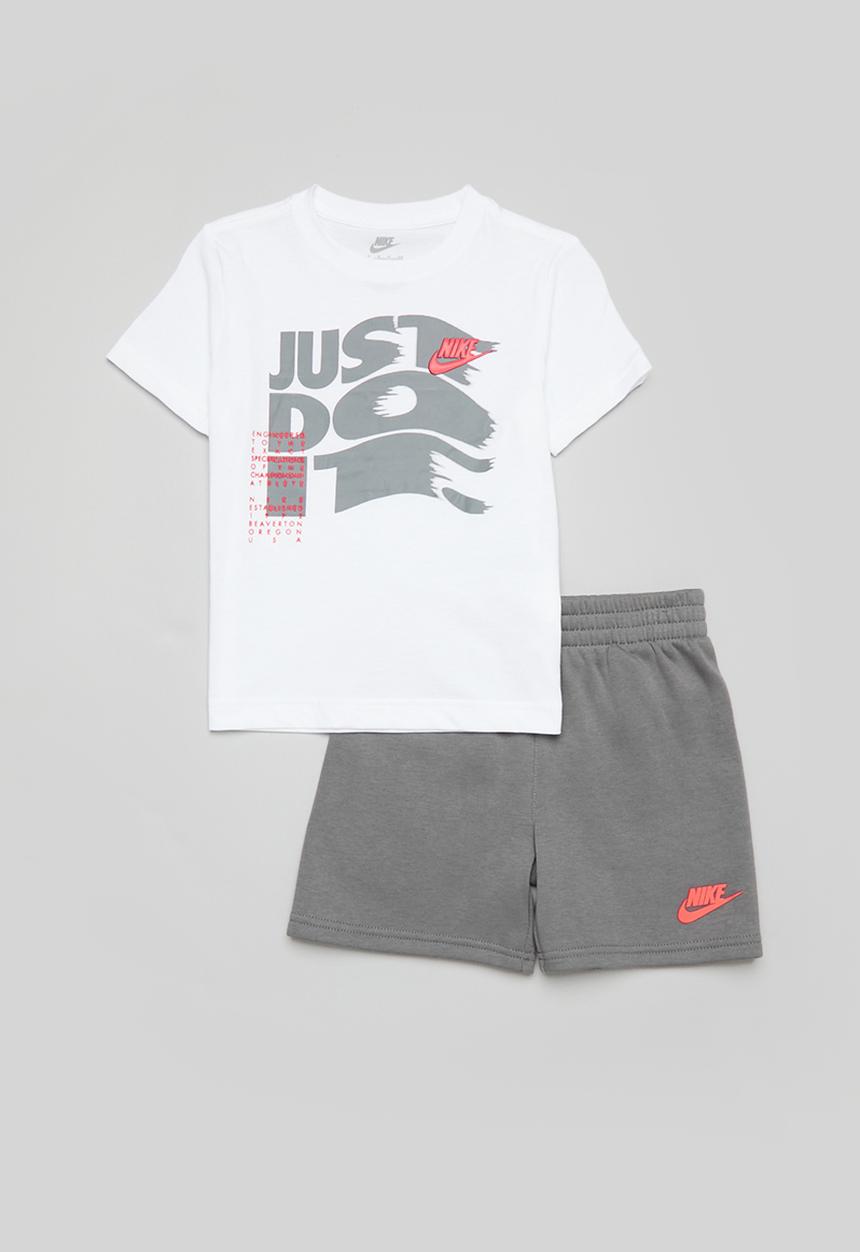 Nike - Nike knit short set - smoke grey & white