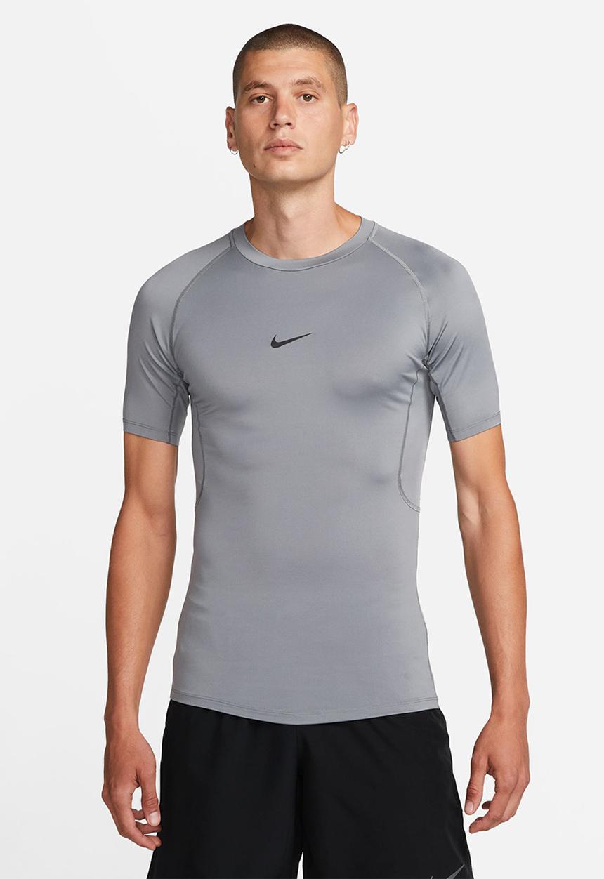 Nike - Nike Pro  Dri-FIT Tight Short-Sleeve Fitness Top - Soke Grey/Black