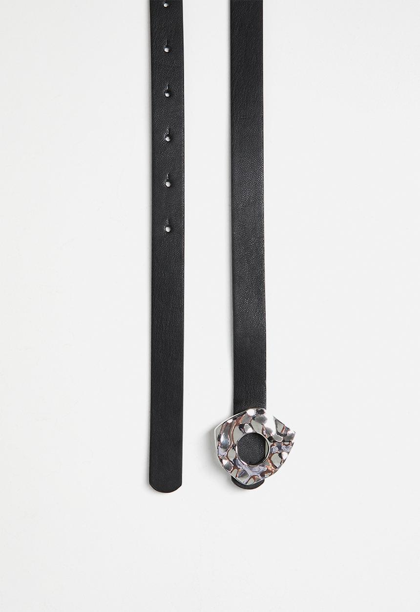 Tessa Design - Abstract buckle belt - black