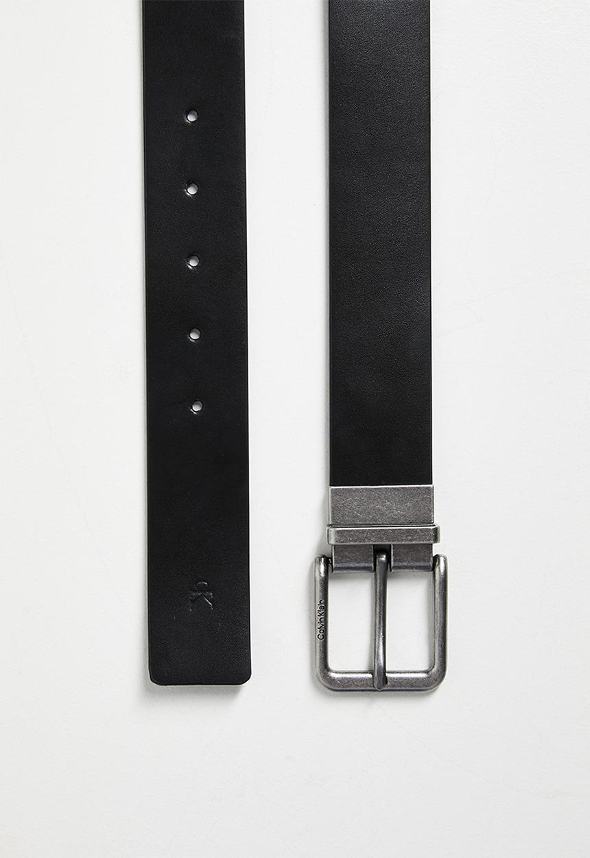 Calvin Klein - Casual Pin Buckle 35Mm Rev/Adj - Black/Black AOP/Antique Silver