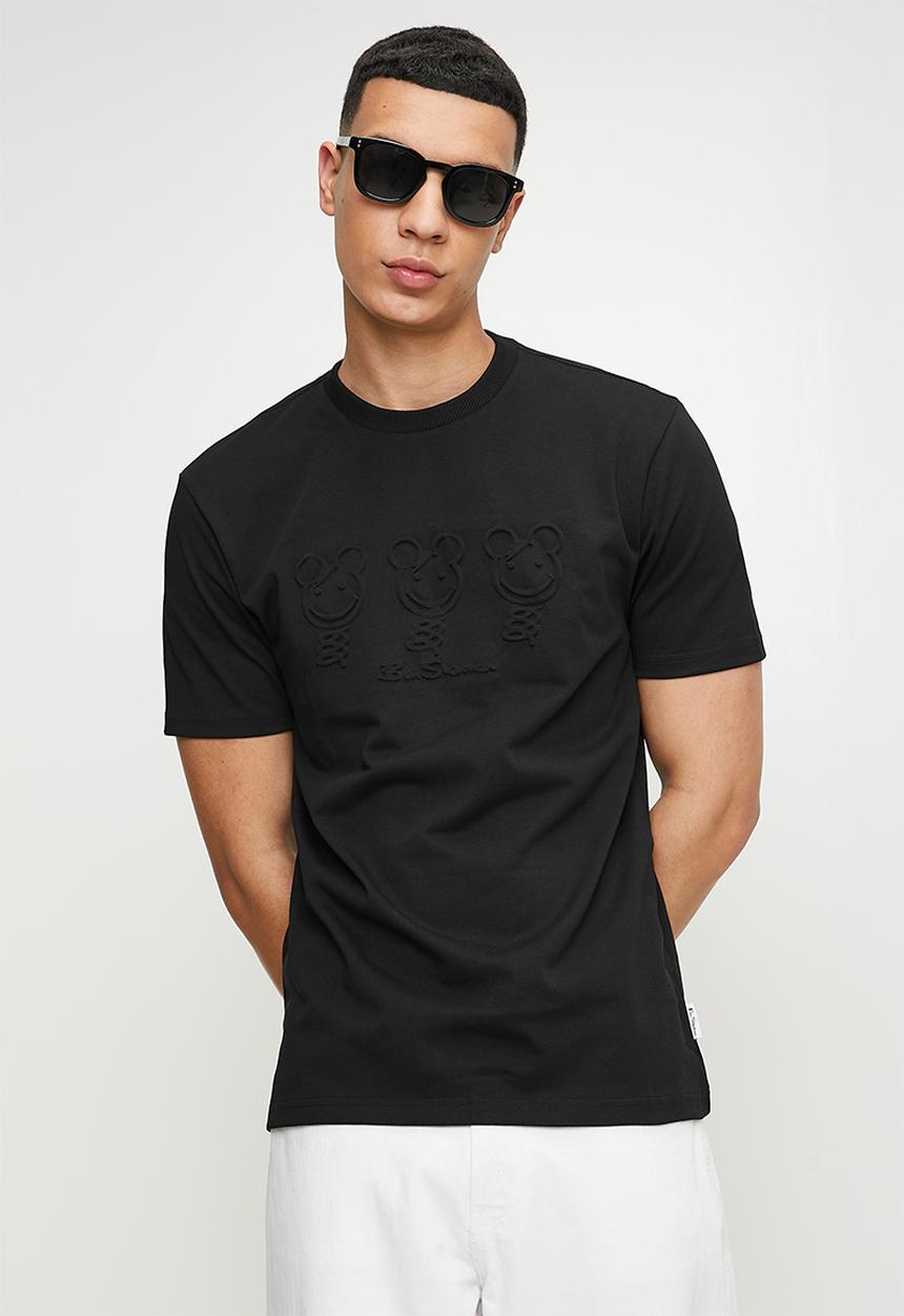 Ben Sherman - Trio Bears Embossed Tee Shirt - Black