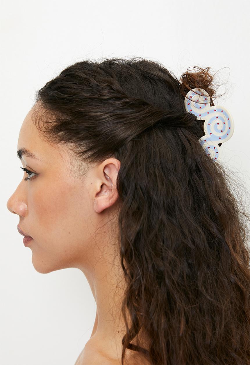 Tessa Design - Agatha swirl diamante claw clip-multi