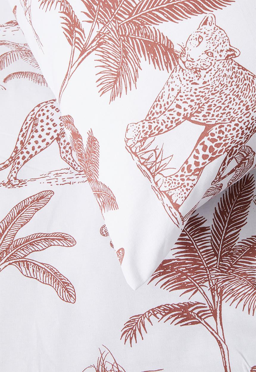 Sixth Floor - Cotton Blend Wild Tropical Toile Duvet Set - Rust & White 