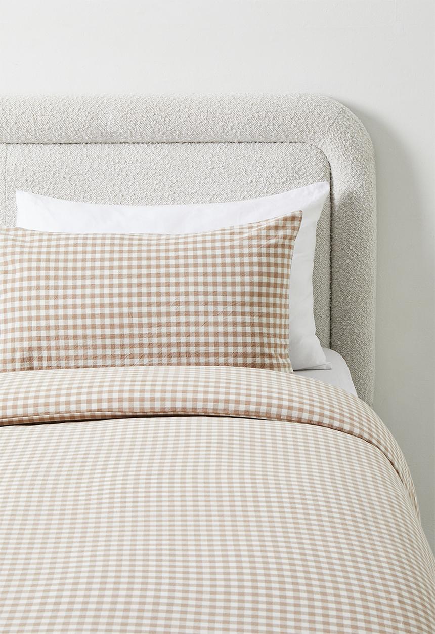 Phlo Studio - Check Washed Cotton Duvet Set - Natural