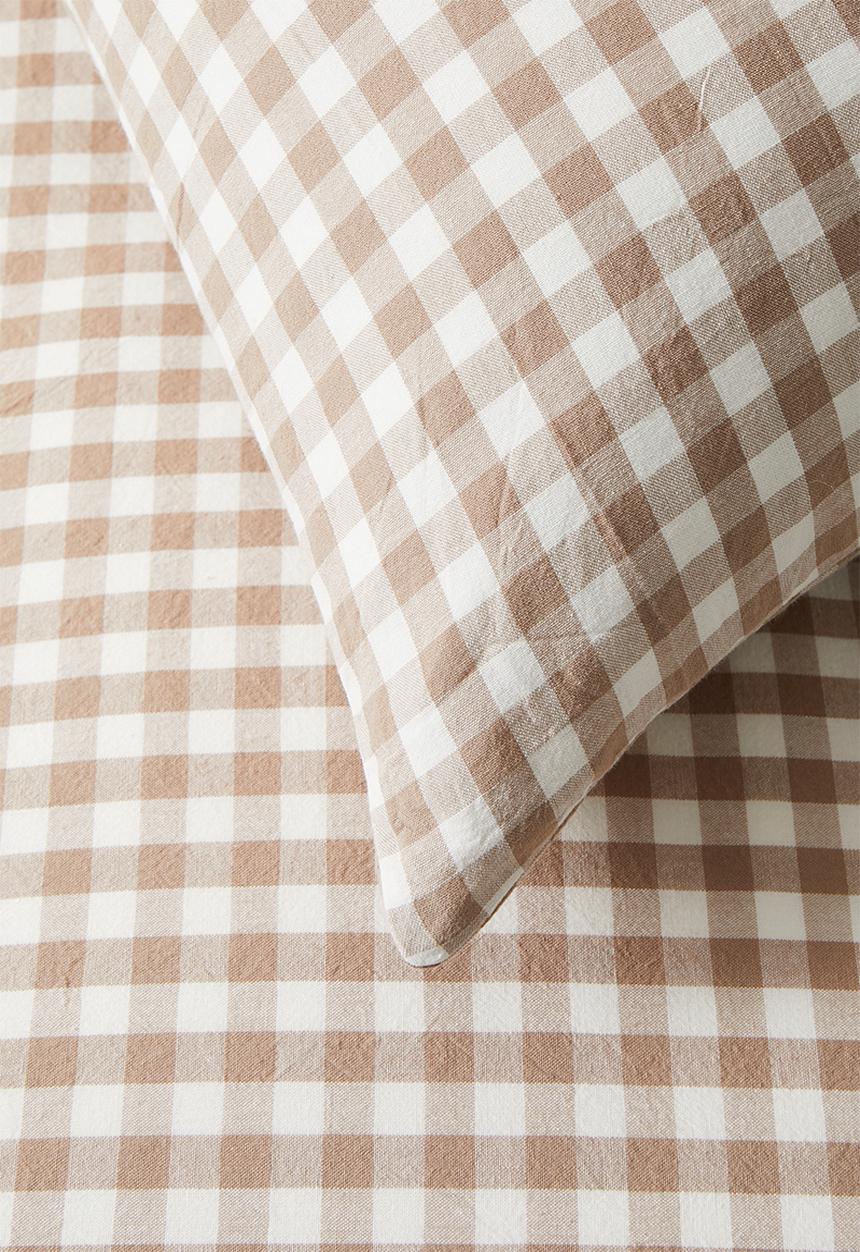 Phlo Studio - Check Washed Cotton Duvet Set - Natural