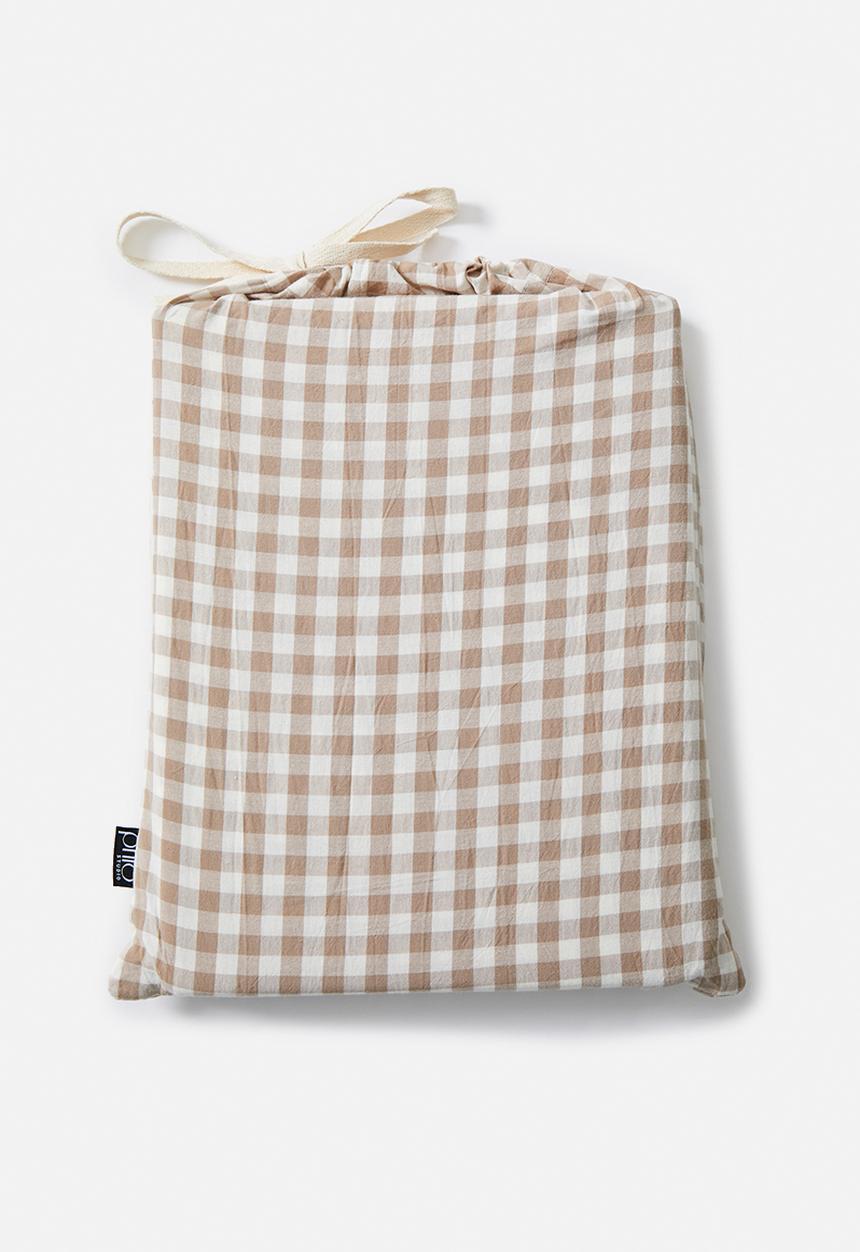 Phlo Studio - Check Washed Cotton Duvet Set - Natural
