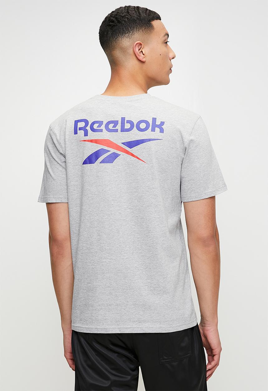 Reebok - Mitcham Front Back Logo Crew Neck Tee - Light Grey Marl
