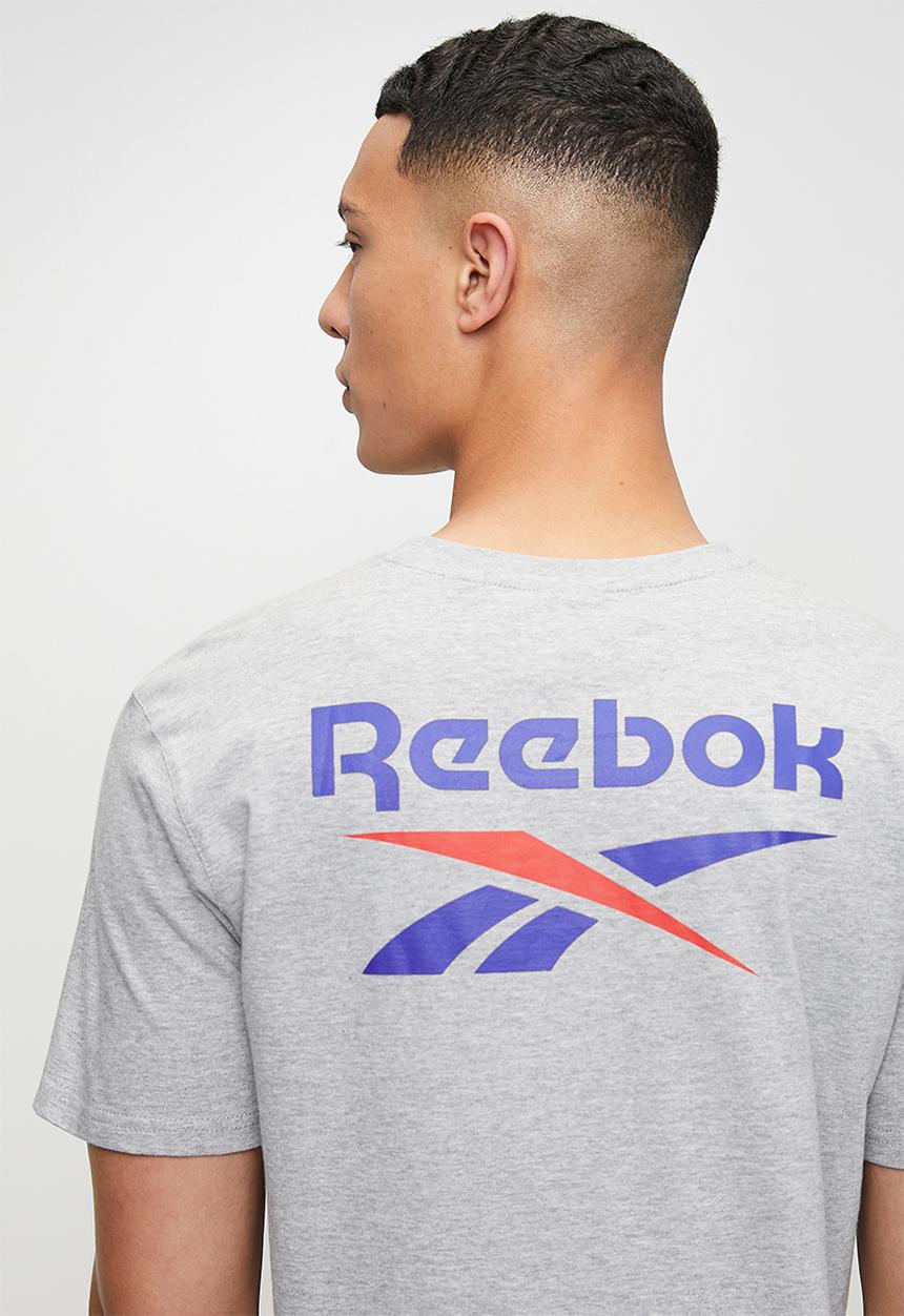 Reebok - Mitcham Front Back Logo Crew Neck Tee - Light Grey Marl