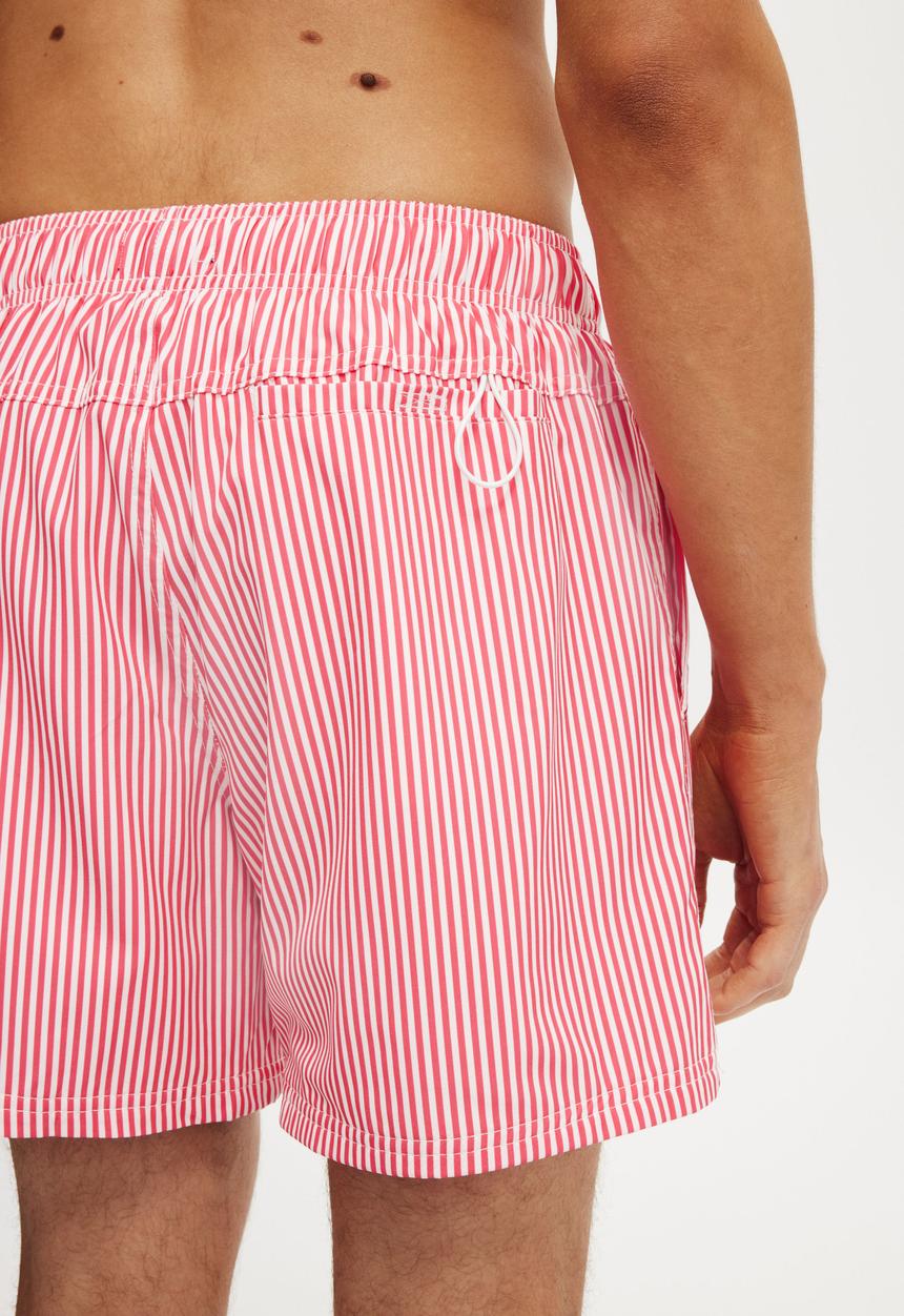 Cotton On - Stretch Swim Short - Pink / White Stripe