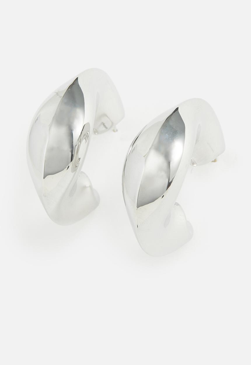 Tessa Design - Iris chunky hoop earrings-silver