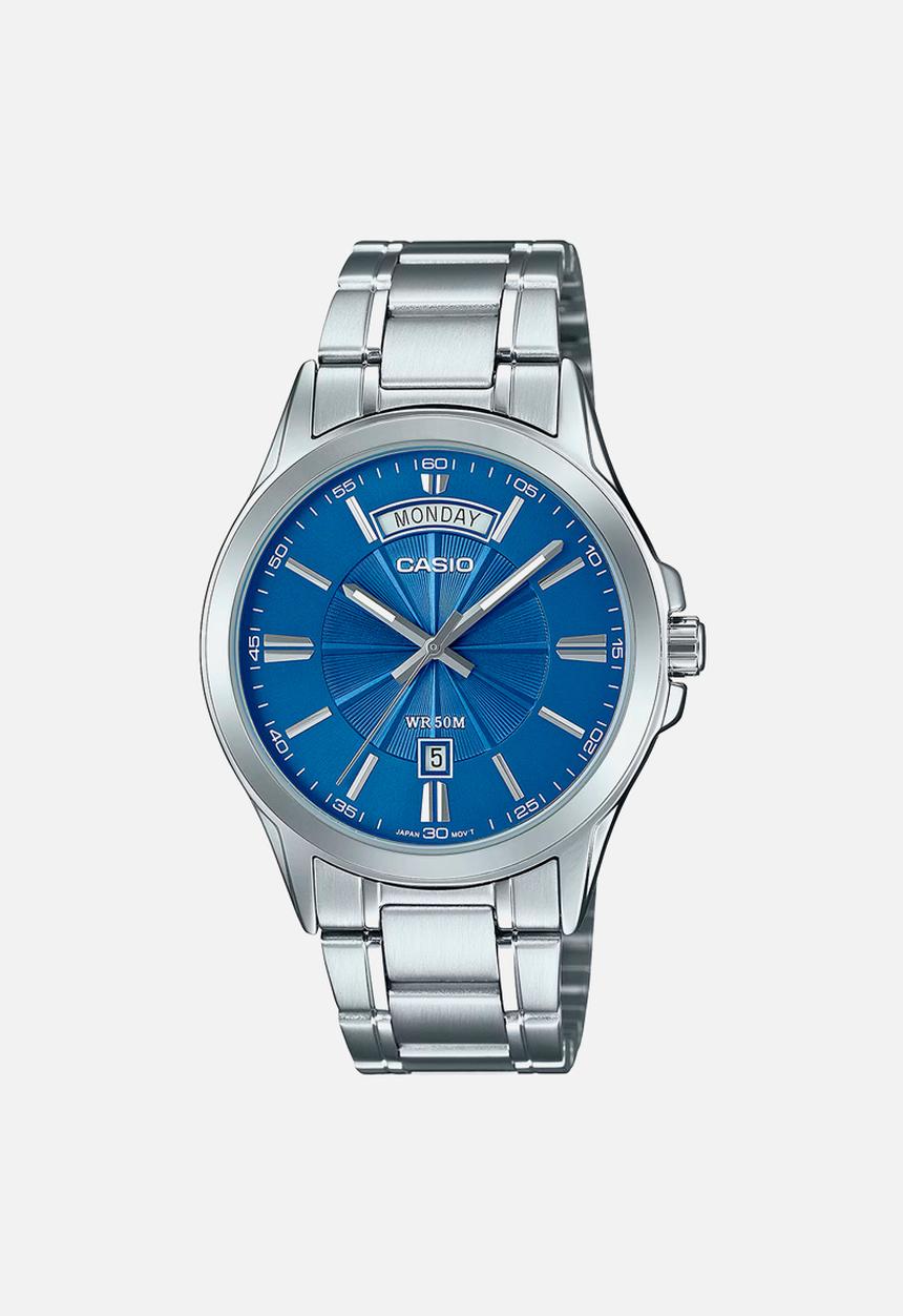 Casio - Analogue MTP-1381D-2AVDF- silver and blue