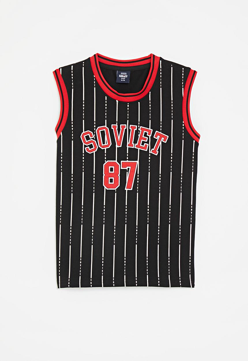 SOVIET - Boys crew neck vest - black