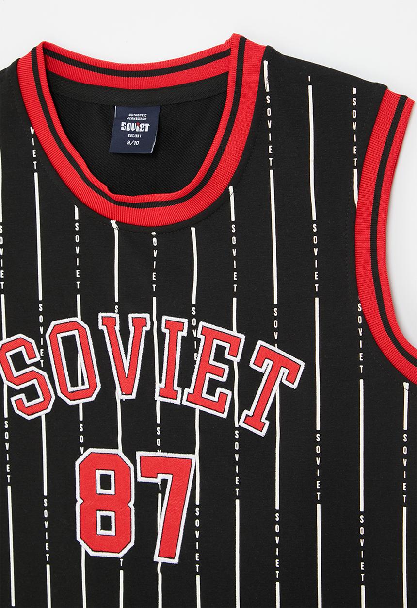 SOVIET - Boys crew neck vest - black