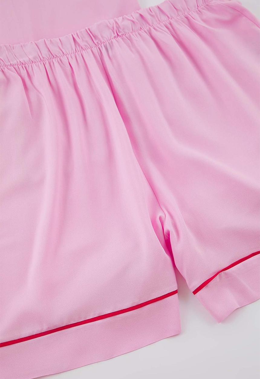 Trendyol - Pink Piping Detailed Pyjamas Set