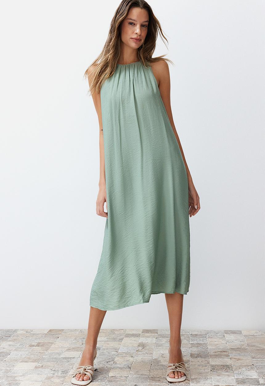 Trendyol - Gather Detailed Aerobin Dress - Khaki