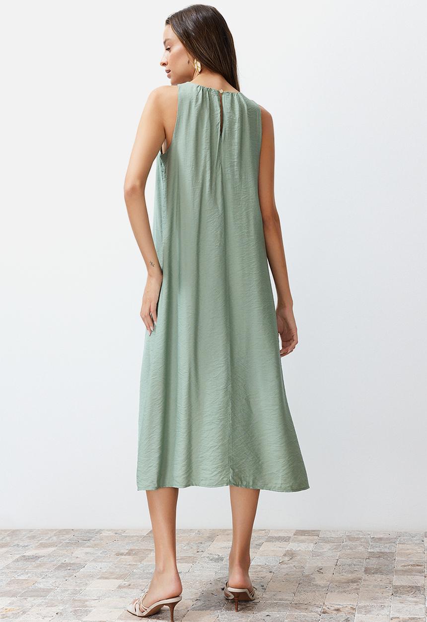 Trendyol - Gather Detailed Aerobin Dress - Khaki