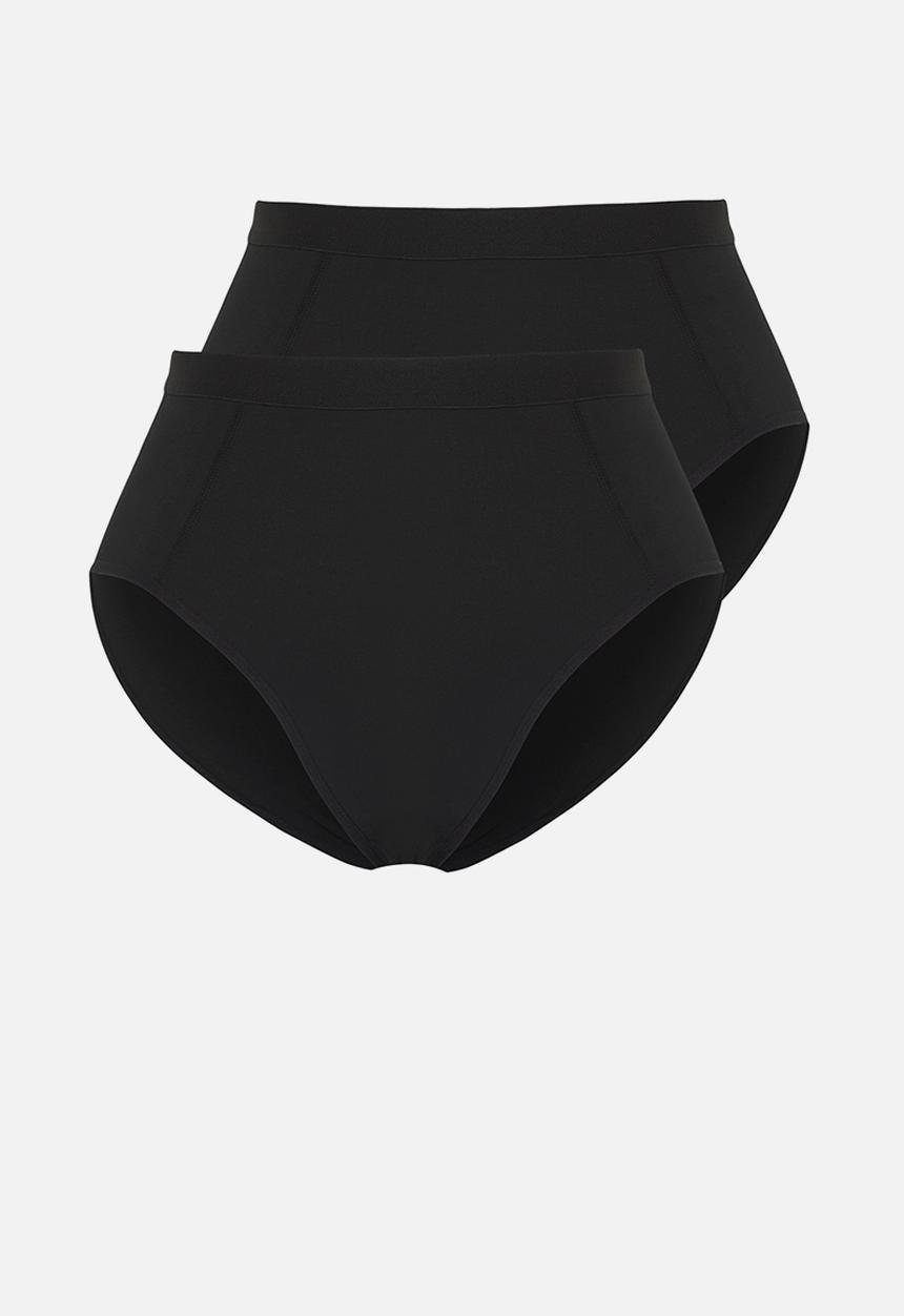 Trendyol - 2 pack high waist shapewear plus size panties - black-skin