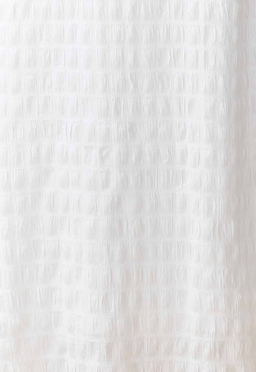 Trendyol - Plain Textured Crew Neck  Maxi Dress - White
