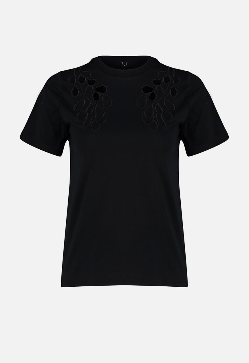 Trendyol - Embroidered pattern knitted T-shirt - black