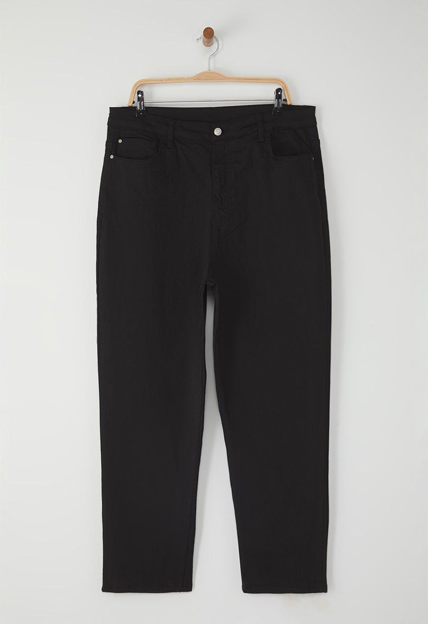 Trendyol - Black high waist plus size mom jeans - black
