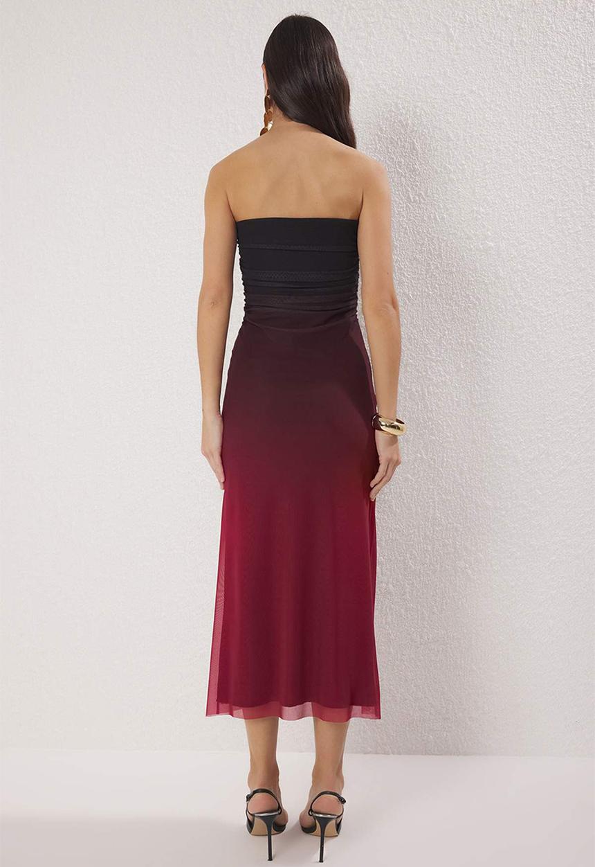 Trendyol - Gradient Tube Dress - Black/Red