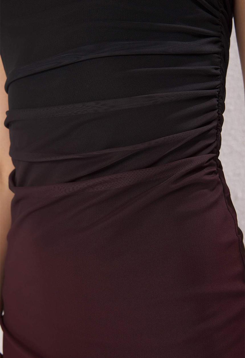 Trendyol - Gradient Tube Dress - Black/Red