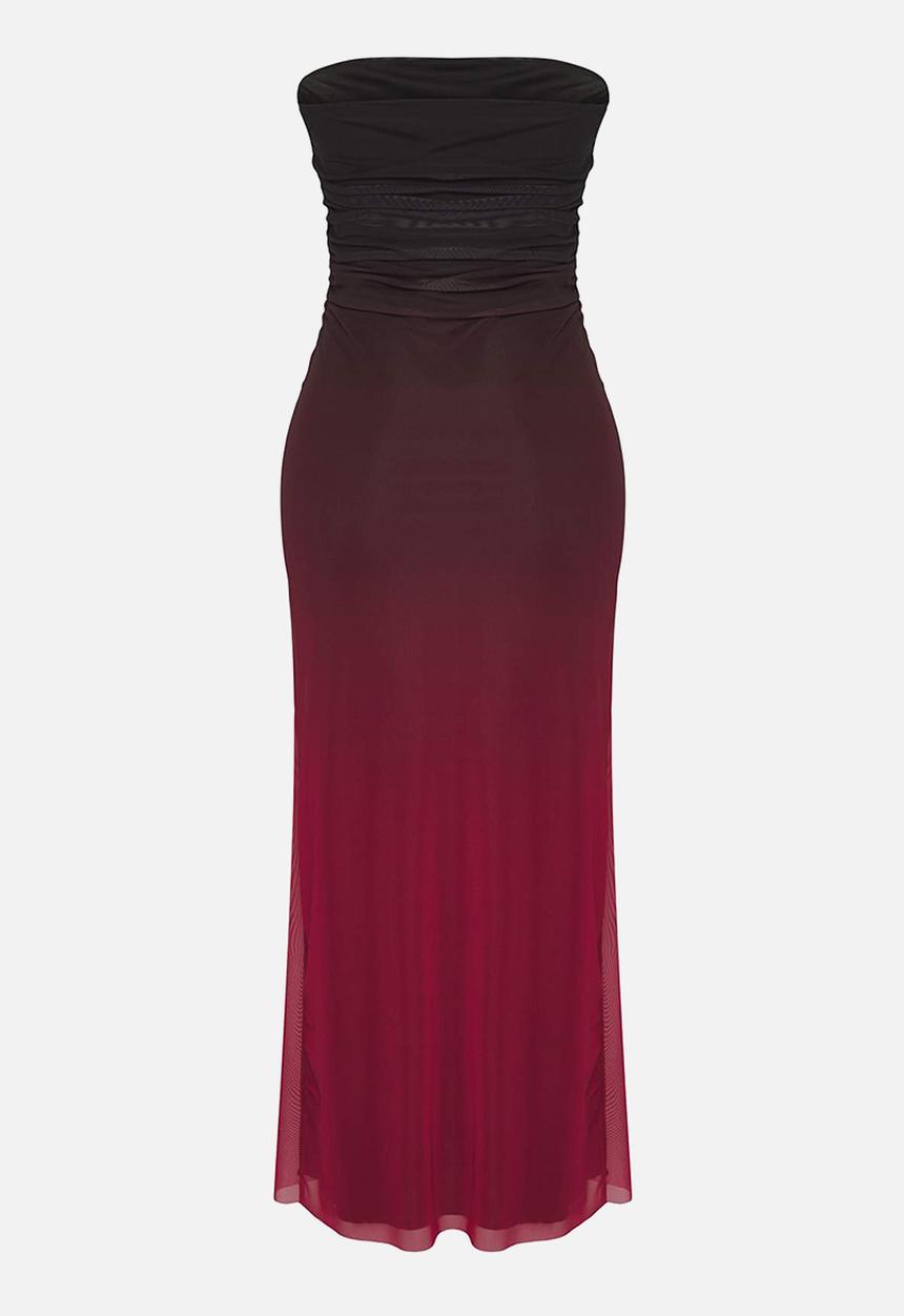 Trendyol - Gradient Tube Dress - Black/Red