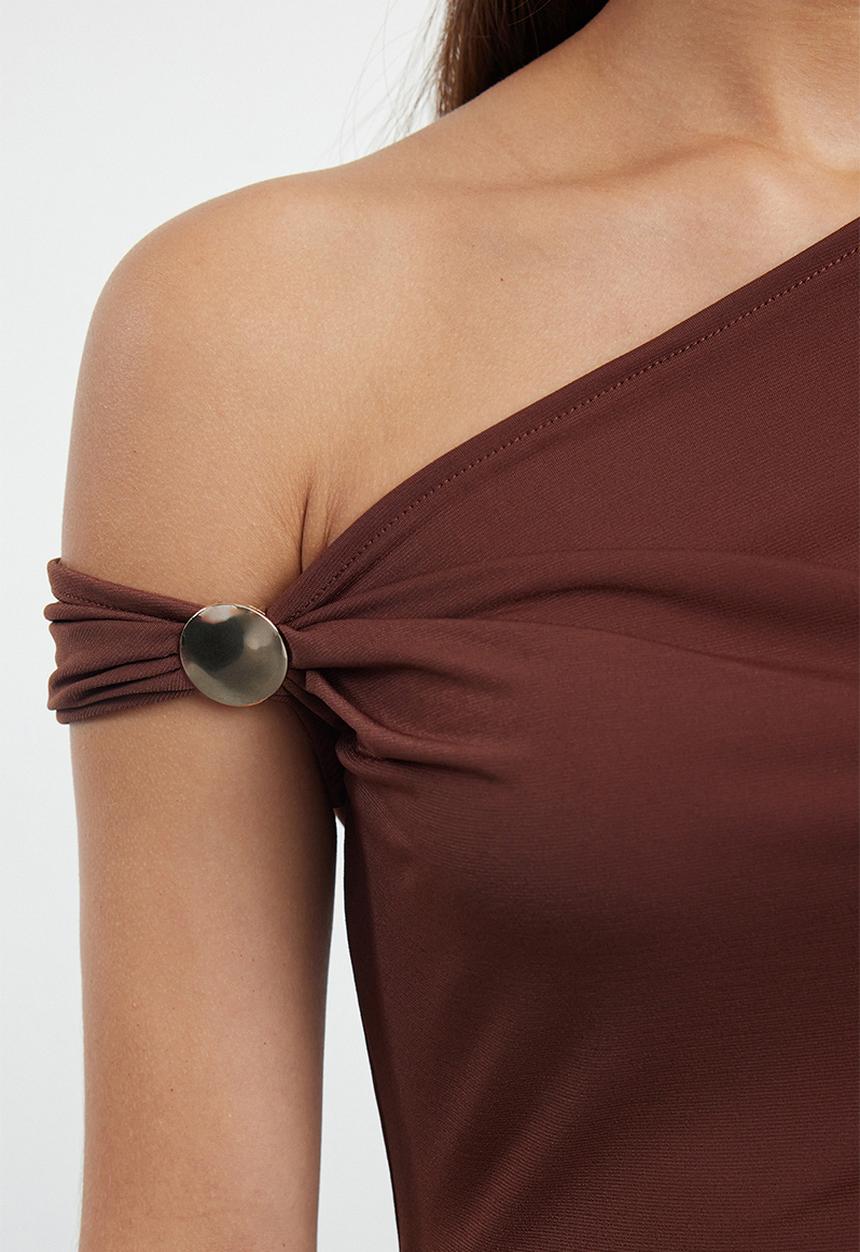 Trendyol - Metal accessory knitted blouse - brown