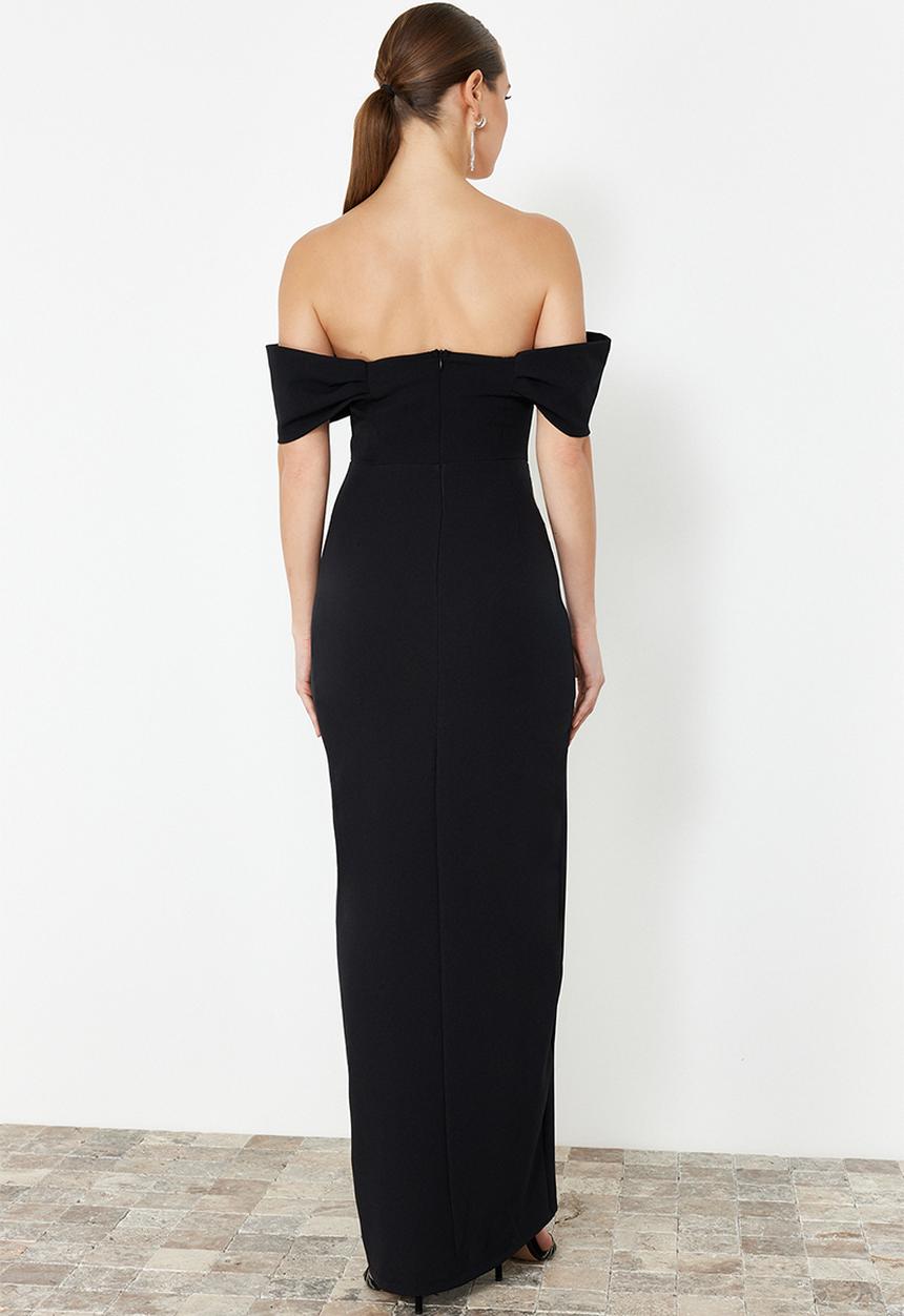 Trendyol - Woven Long Elegant Evening Dress - Black